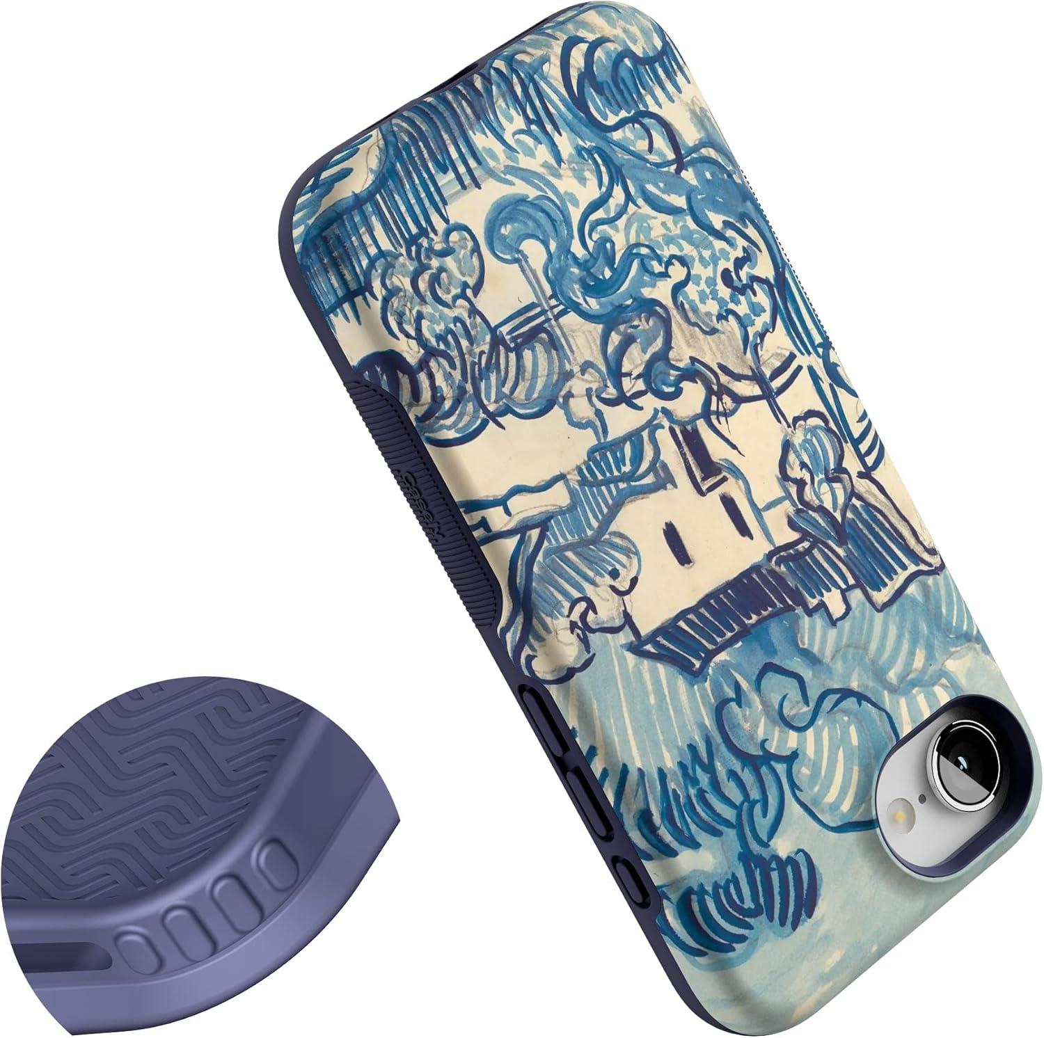 imageCasely iPhone 16e Case The Boyfriend Collection Army Green Bold Protective Design MagSafe Compatible DesignVan Gogh Landscape With Houses