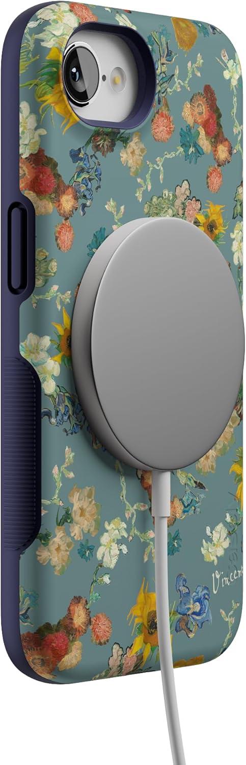 imageCasely iPhone 16e Case The Boyfriend Collection Army Green Bold Protective Design MagSafe Compatible DesignVan Gogh Vincents Flowers