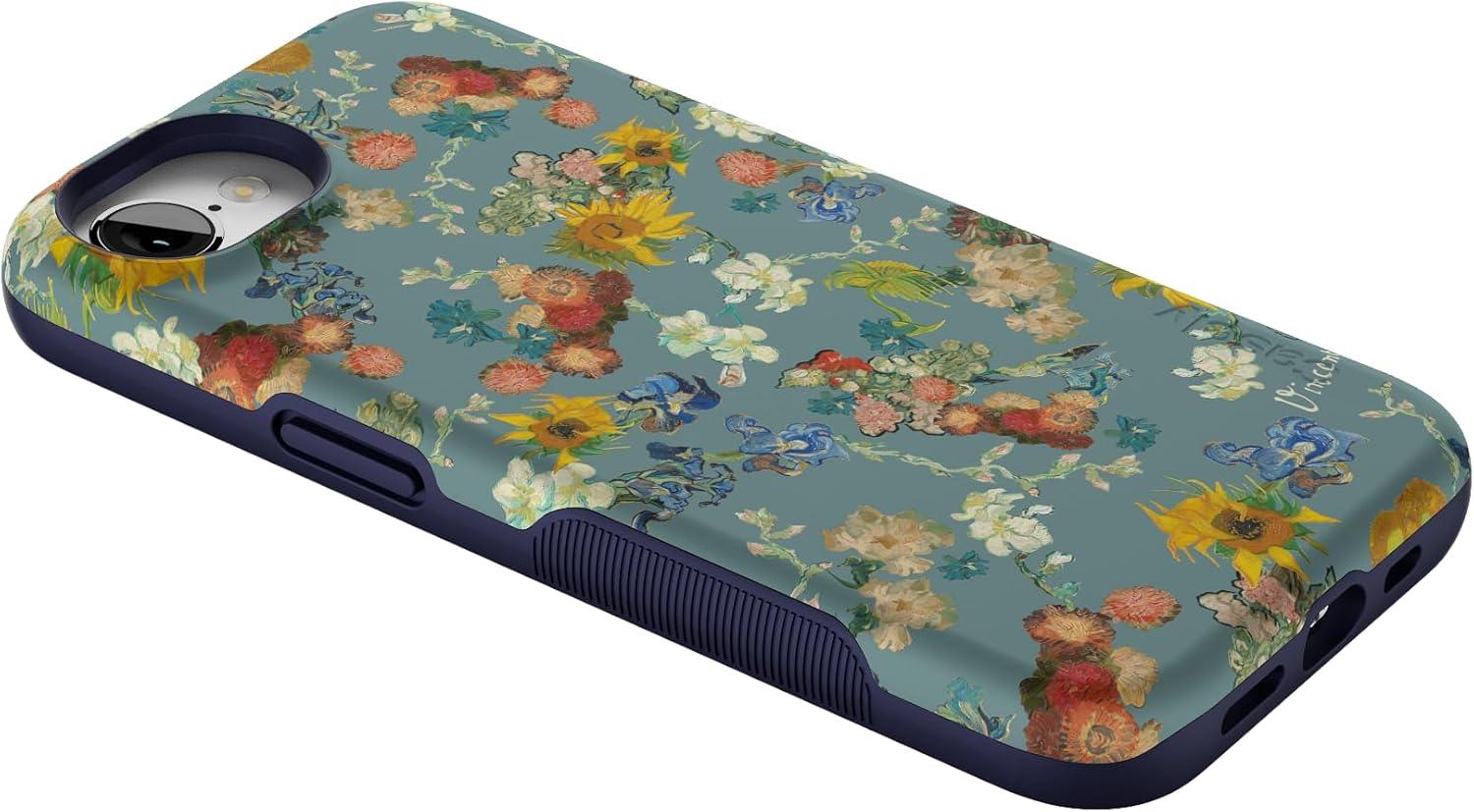 imageCasely iPhone 16e Case The Boyfriend Collection Army Green Bold Protective Design MagSafe Compatible DesignVan Gogh Vincents Flowers