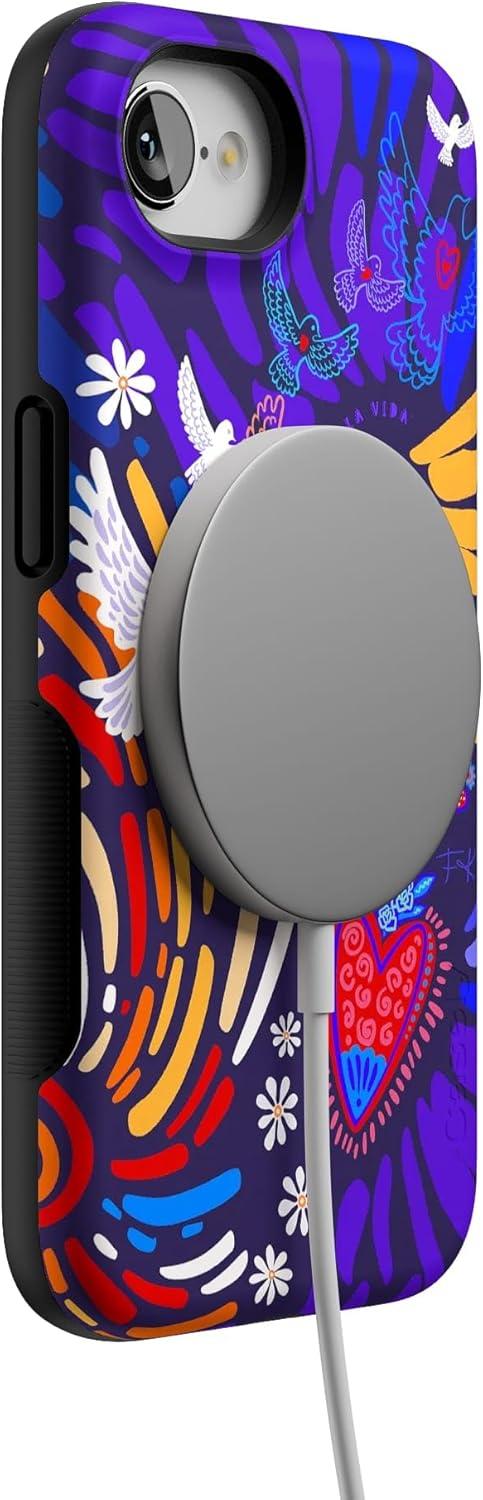imageCasely iPhone 16e Case The Boyfriend Collection Army Green Bold Protective Design MagSafe Compatible DesignViva La Vida Frida Kahlo Collage