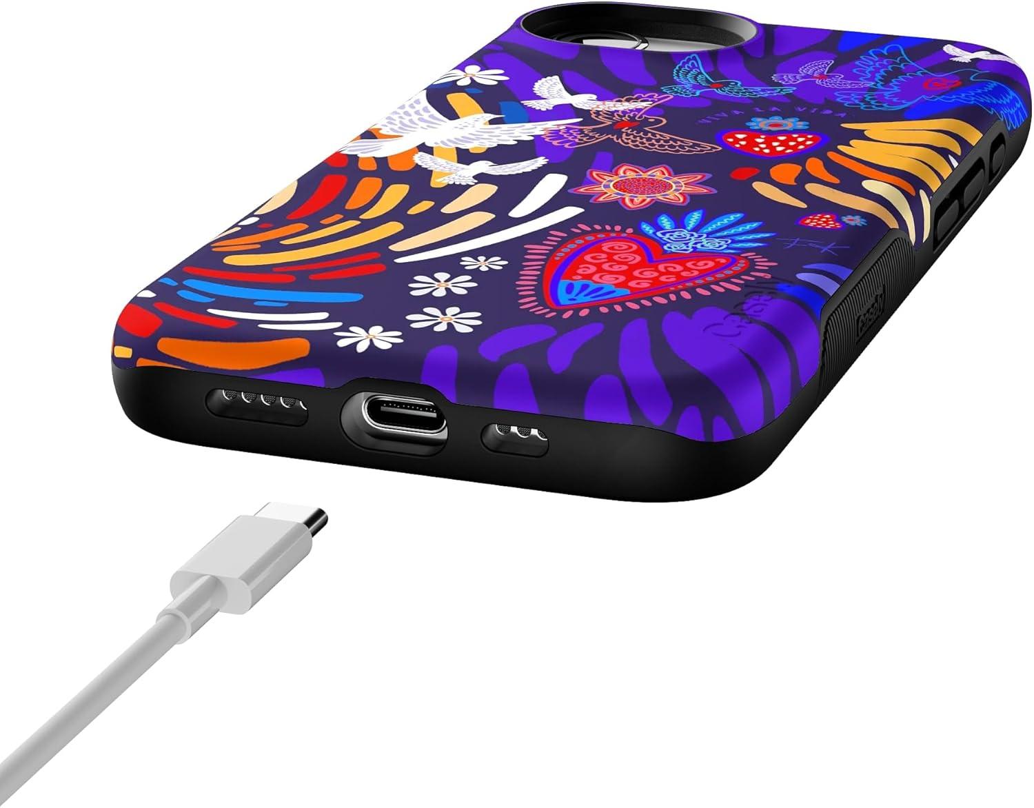 imageCasely iPhone 16e Case The Boyfriend Collection Army Green Bold Protective Design MagSafe Compatible DesignViva La Vida Frida Kahlo Collage