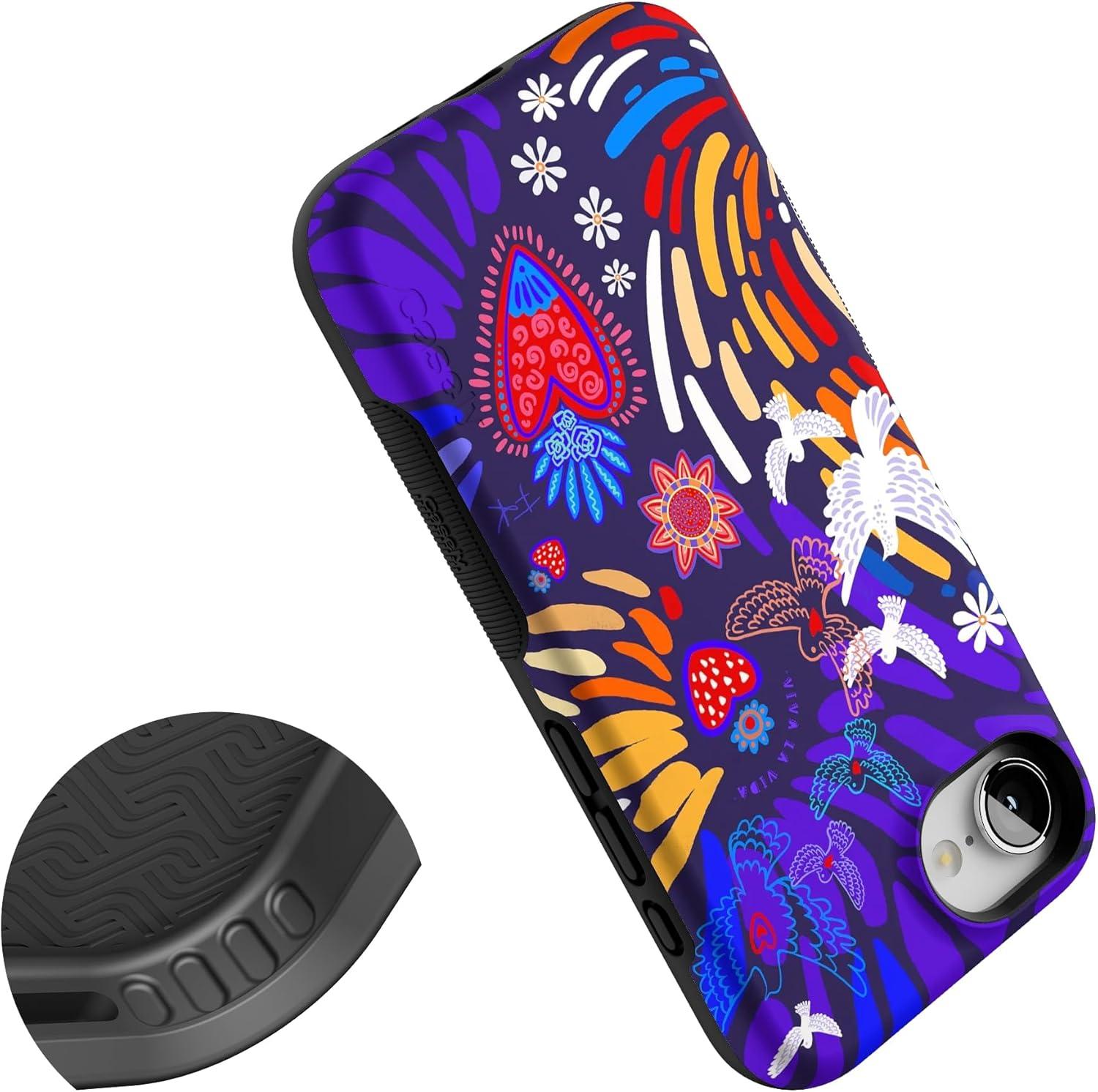 imageCasely iPhone 16e Case The Boyfriend Collection Army Green Bold Protective Design MagSafe Compatible DesignViva La Vida Frida Kahlo Collage