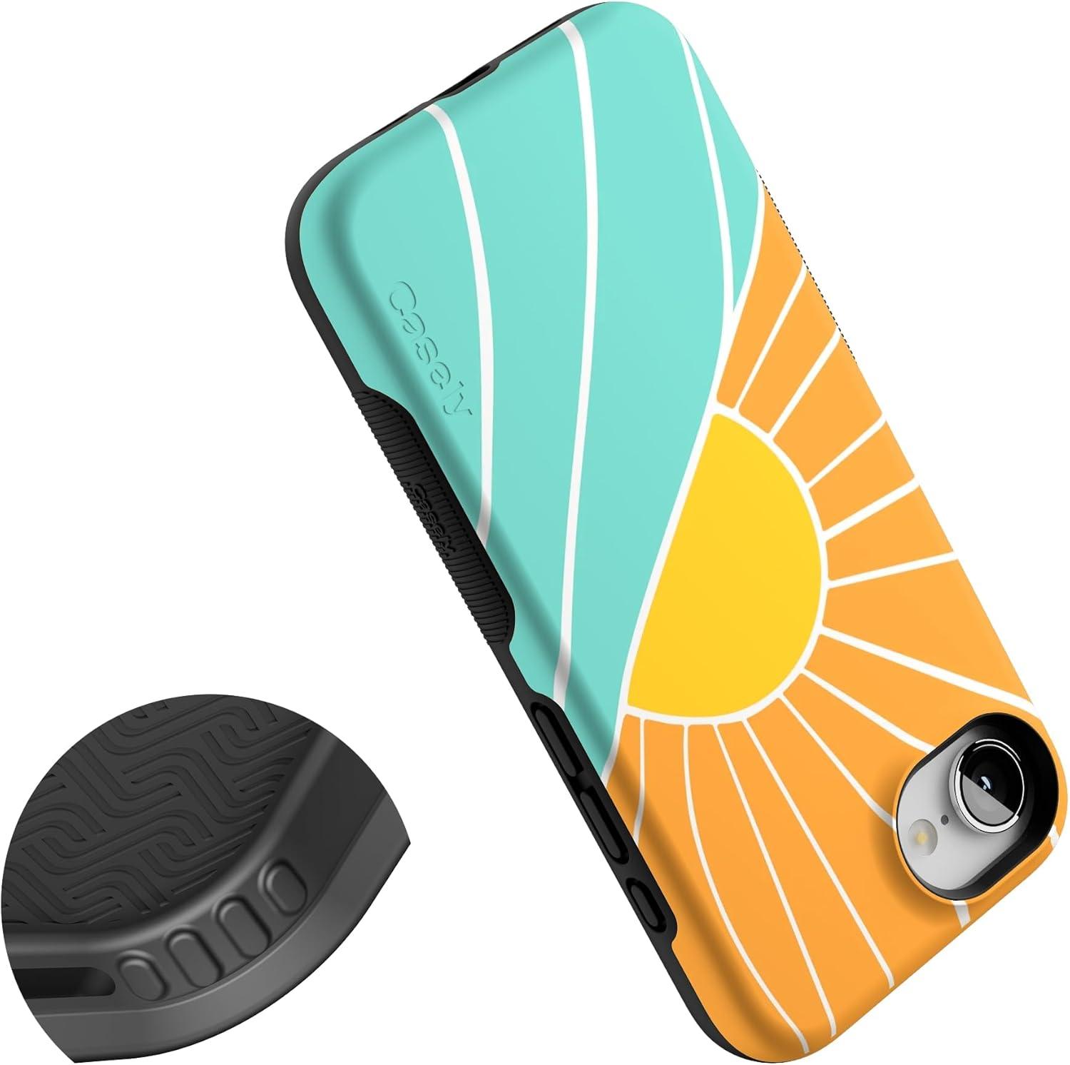 imageCasely iPhone 16e Case The Boyfriend Collection Army Green Bold Protective Design MagSafe Compatible DesignWaves Rays Sunshine