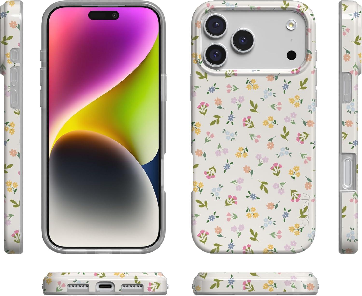 imageCasely iPhone 17 Pro Case Ditsy Floral Tiny Flowers Compatible with MagSafe Classic Ultra Thin Design