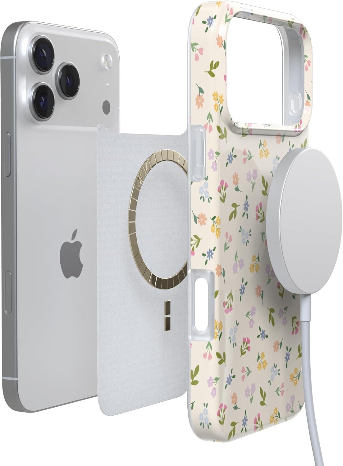 imageCasely iPhone 17 Pro Case Ditsy Floral Tiny Flowers Compatible with MagSafe Classic Ultra Thin Design