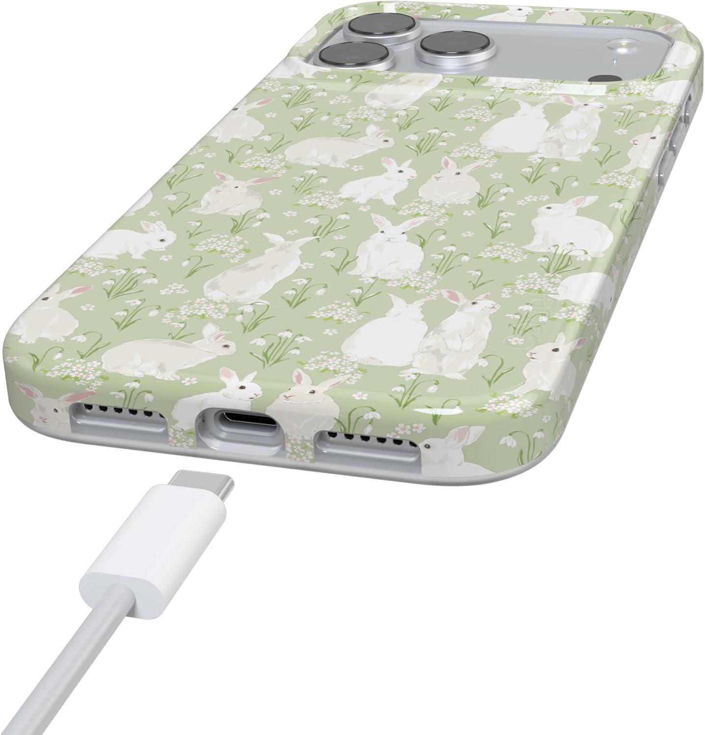 imageCasely iPhone 17 Pro Case Hop to it Green Bunny Compatible with MagSafe Classic Ultra Thin Design