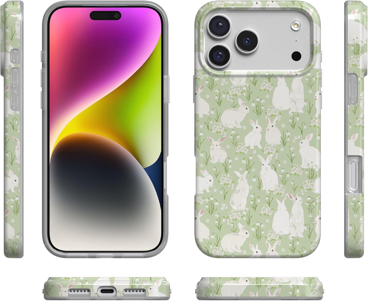 imageCasely iPhone 17 Pro Case Hop to it Green Bunny Compatible with MagSafe Classic Ultra Thin Design