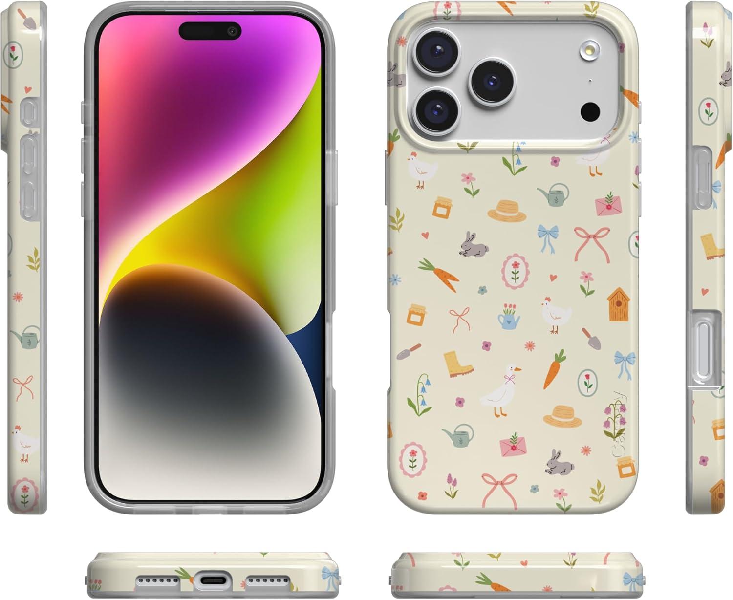 imageCasely iPhone 17 Pro Case Hoppy Garden Spring Things Compatible with MagSafe Classic Ultra Thin Design