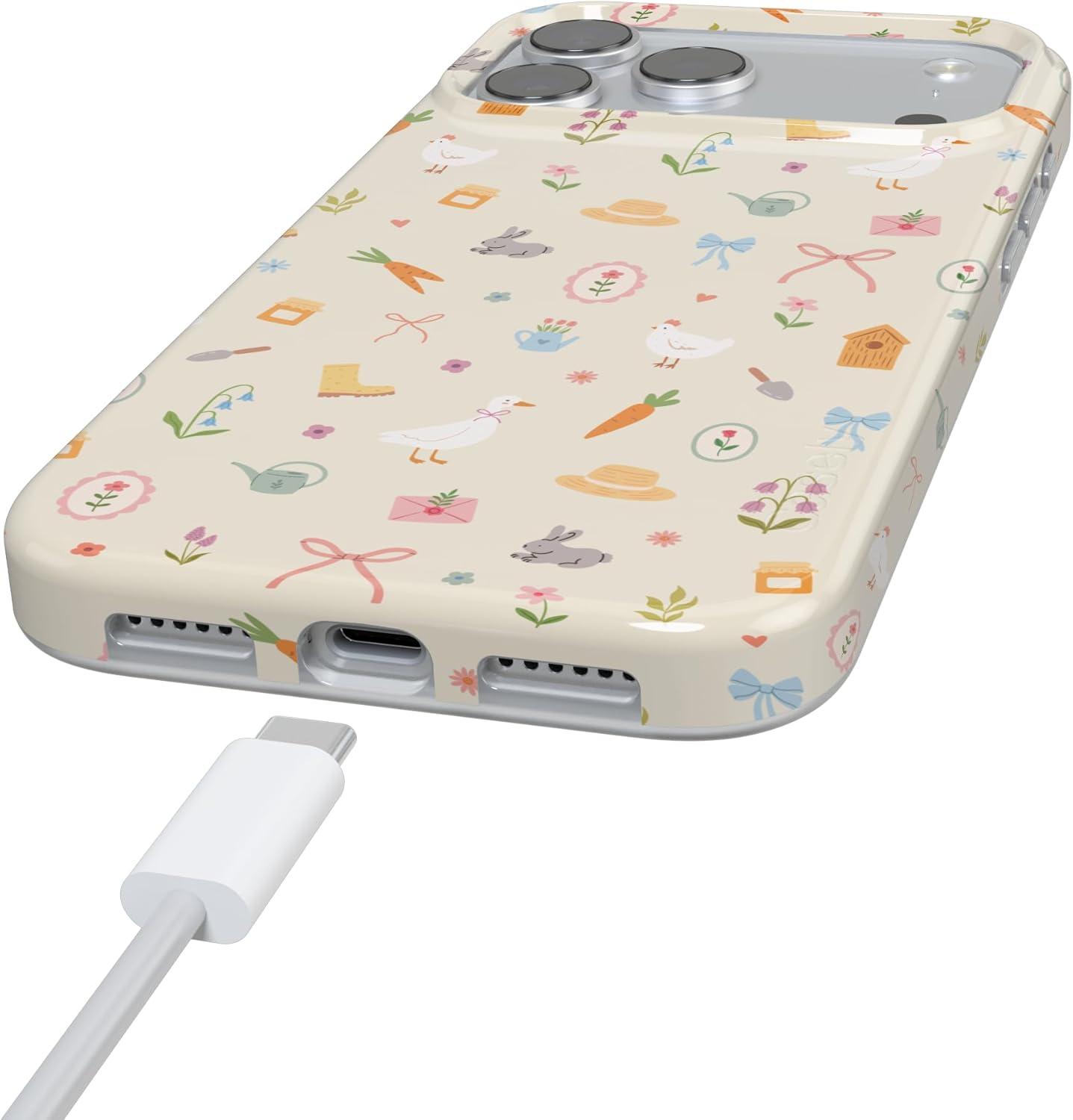 imageCasely iPhone 17 Pro Case Hoppy Garden Spring Things Compatible with MagSafe Classic Ultra Thin Design