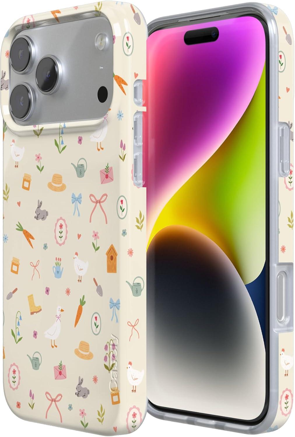 imageCasely iPhone 17 Pro Case Hoppy Garden Spring Things Compatible with MagSafe Classic Ultra Thin Design