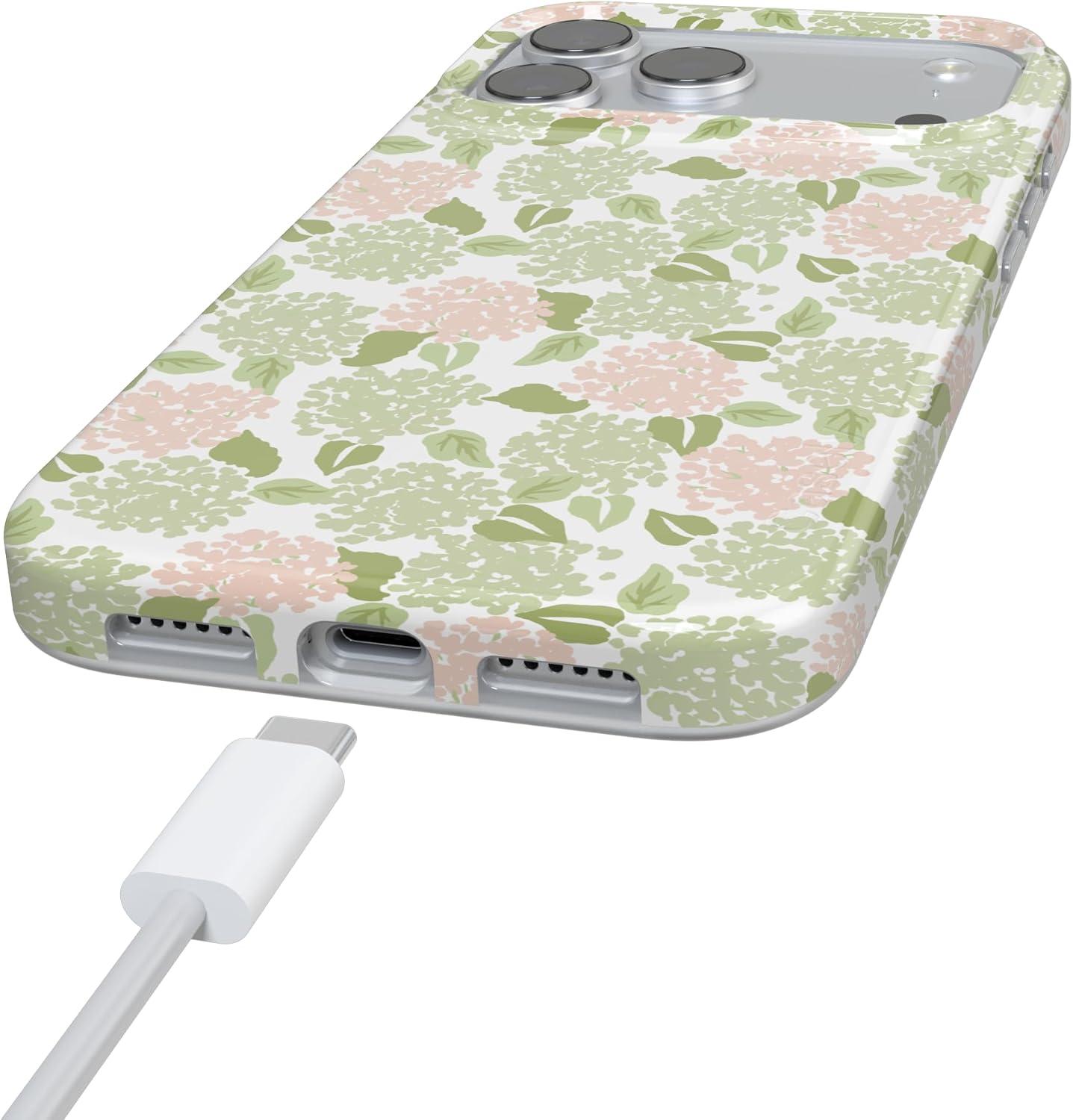 imageCasely iPhone 17 Pro Case Hydrangea Haze Floral Garden Compatible with MagSafe Classic Ultra Thin Design