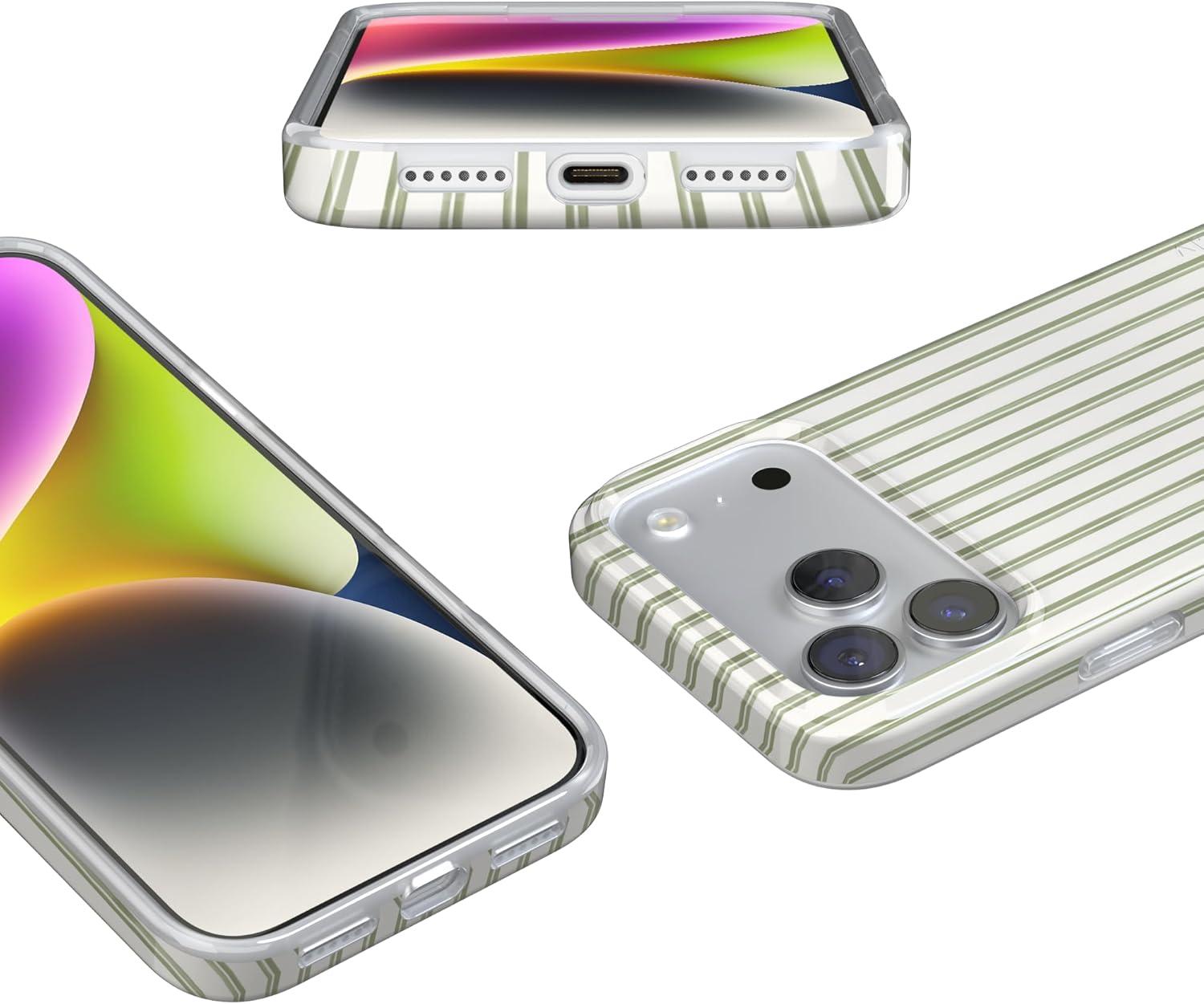 imageCasely iPhone 17 Pro Case Linen Stripe The Boyfriend Collection Compatible with MagSafe Classic Ultra Thin Design