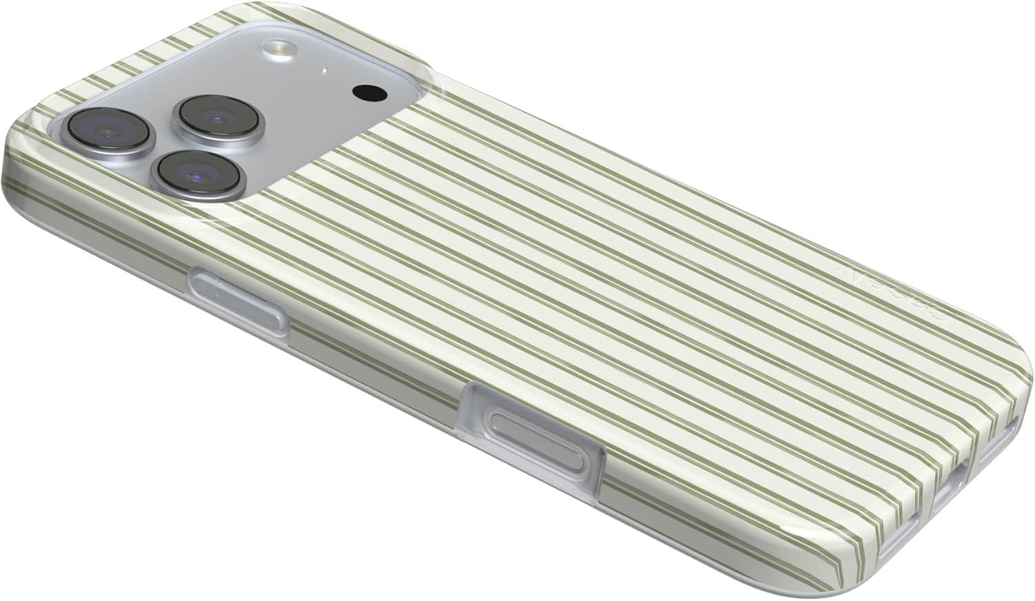 imageCasely iPhone 17 Pro Case Linen Stripe The Boyfriend Collection Compatible with MagSafe Classic Ultra Thin Design