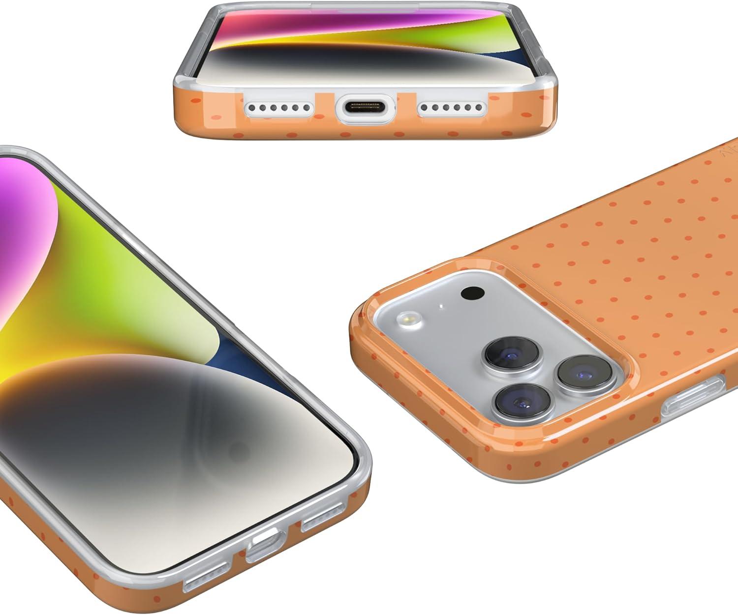 imageCasely iPhone 17 Pro Case On the Dot Orange Polka Dot Compatible with MagSafe Classic Ultra Thin Design