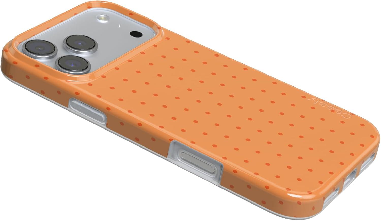 imageCasely iPhone 17 Pro Case On the Dot Orange Polka Dot Compatible with MagSafe Classic Ultra Thin Design