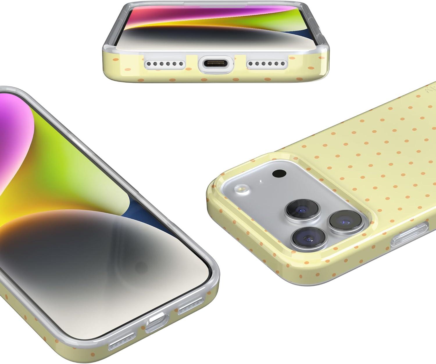 imageCasely iPhone 17 Pro Case On the Dot Yellow Polka Dot Compatible with MagSafe Classic Ultra Thin Design