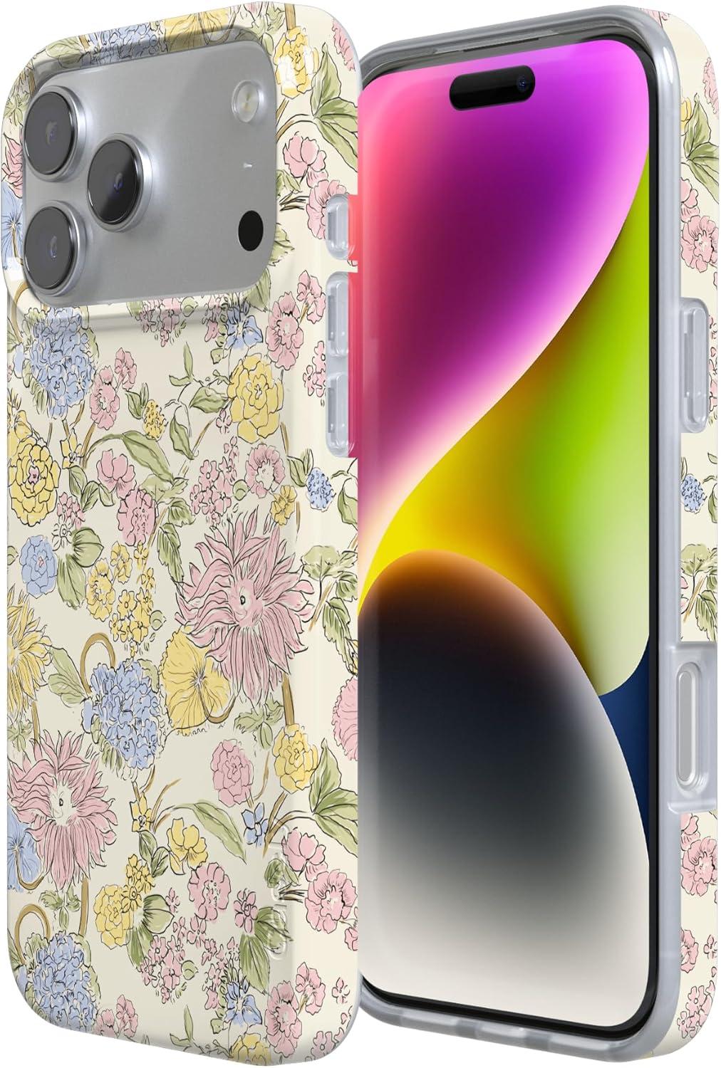 imageCasely iPhone 17 Pro Case Prairie Blooms Pastel Floral Compatible with MagSafe Classic Ultra Thin Design