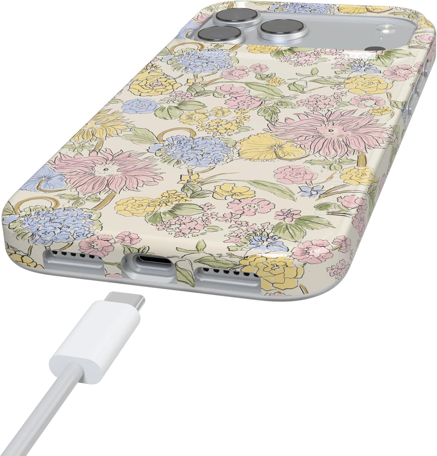 imageCasely iPhone 17 Pro Case Prairie Blooms Pastel Floral Compatible with MagSafe Classic Ultra Thin Design