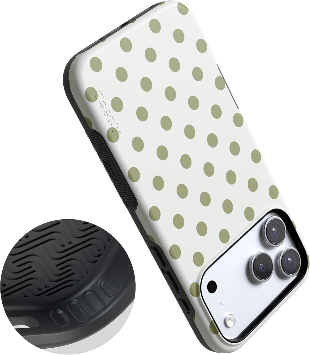 imageCasely iPhone 17 Pro Case Spotted in SoHo Green Polka Dot Bold Protective Design Compatible with MagSafe