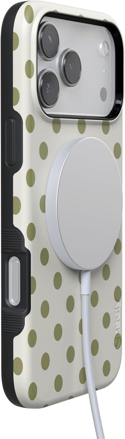 imageCasely iPhone 17 Pro Case Spotted in SoHo Green Polka Dot Bold Protective Design Compatible with MagSafe