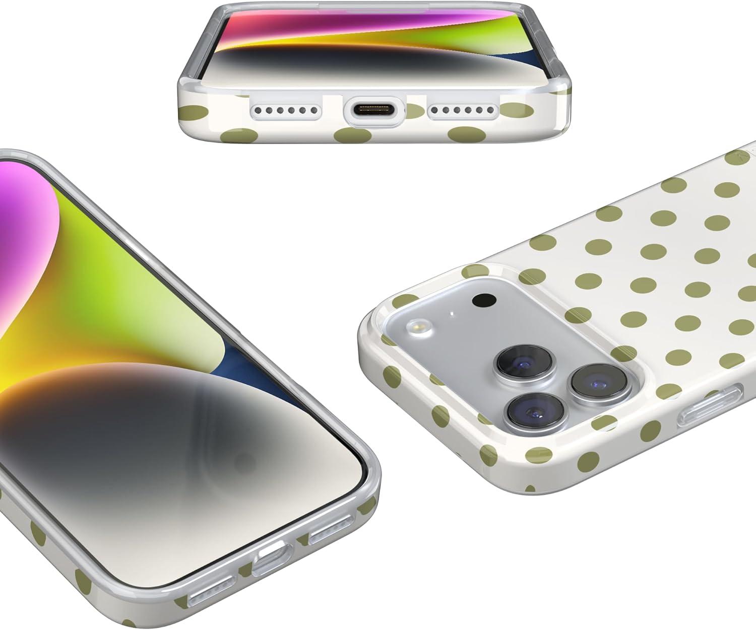 imageCasely iPhone 17 Pro Case Spotted in SoHo Green Polka Dot Compatible with MagSafe Classic Ultra Thin Design