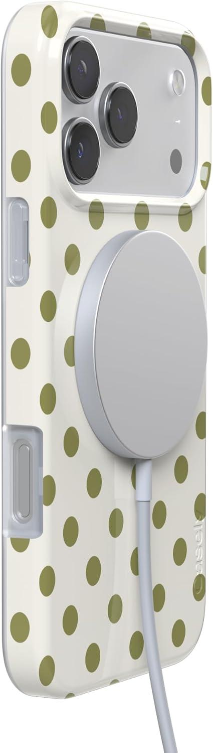 imageCasely iPhone 17 Pro Case Spotted in SoHo Green Polka Dot Compatible with MagSafe Classic Ultra Thin Design