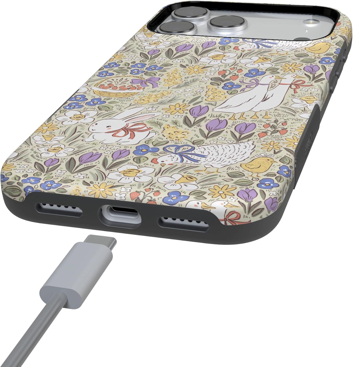 imageCasely iPhone 17 Pro Case Storybook Stroll Spring Garden Bold Protective Design Compatible with MagSafe