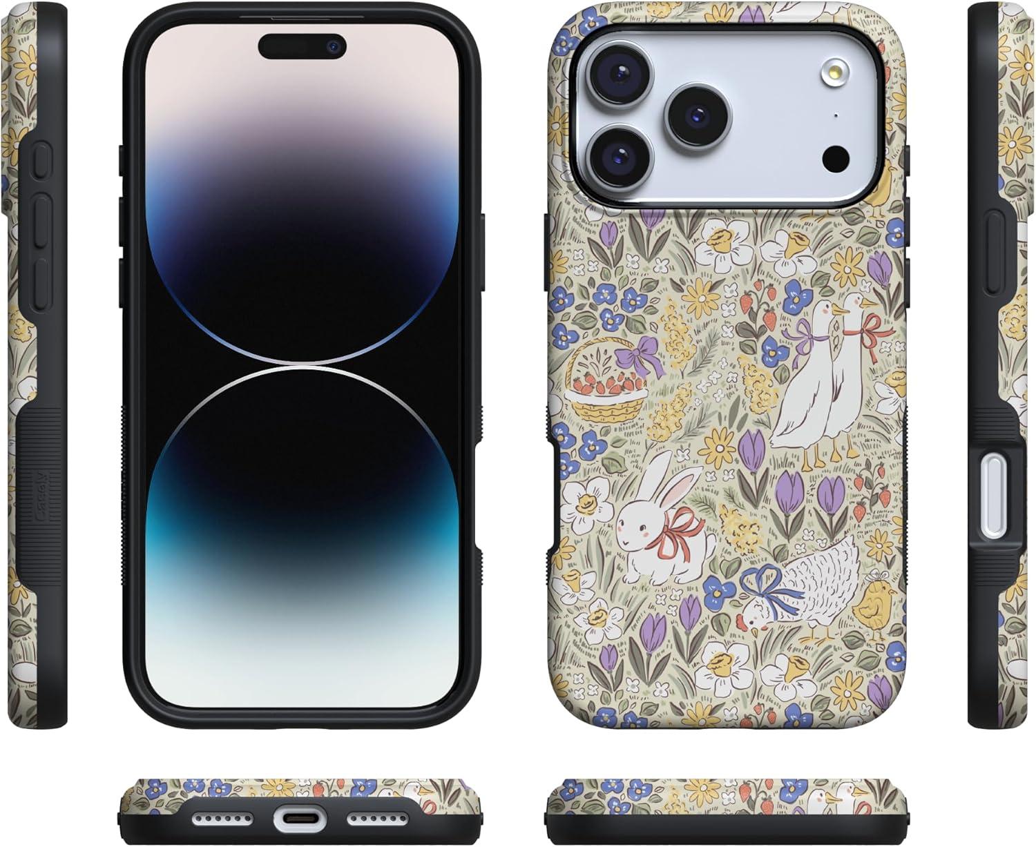 imageCasely iPhone 17 Pro Case Storybook Stroll Spring Garden Bold Protective Design Compatible with MagSafe