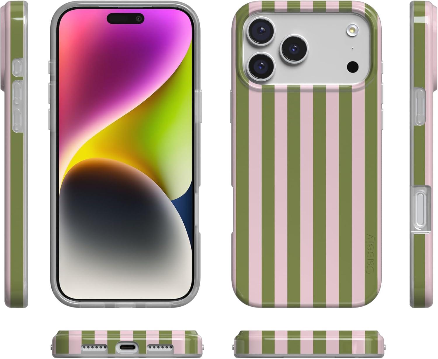 imageCasely iPhone 17 Pro Case Summer Stripes Sunday Best Compatible with MagSafe Classic Ultra Thin Design