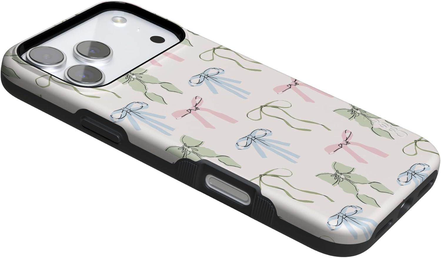 imageCasely iPhone 17 Pro Case Whimsy Girlie Pastel Bows Bold Protective Design Compatible with MagSafe