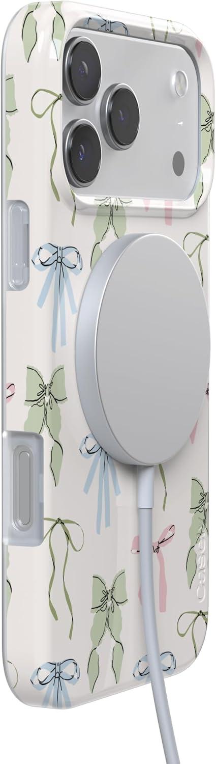 imageCasely iPhone 17 Pro Case Whimsy Girlie Pastel Bows Compatible with MagSafe Classic Ultra Thin Design