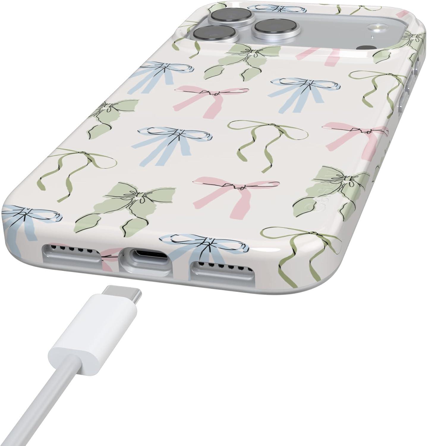 imageCasely iPhone 17 Pro Case Whimsy Girlie Pastel Bows Compatible with MagSafe Classic Ultra Thin Design