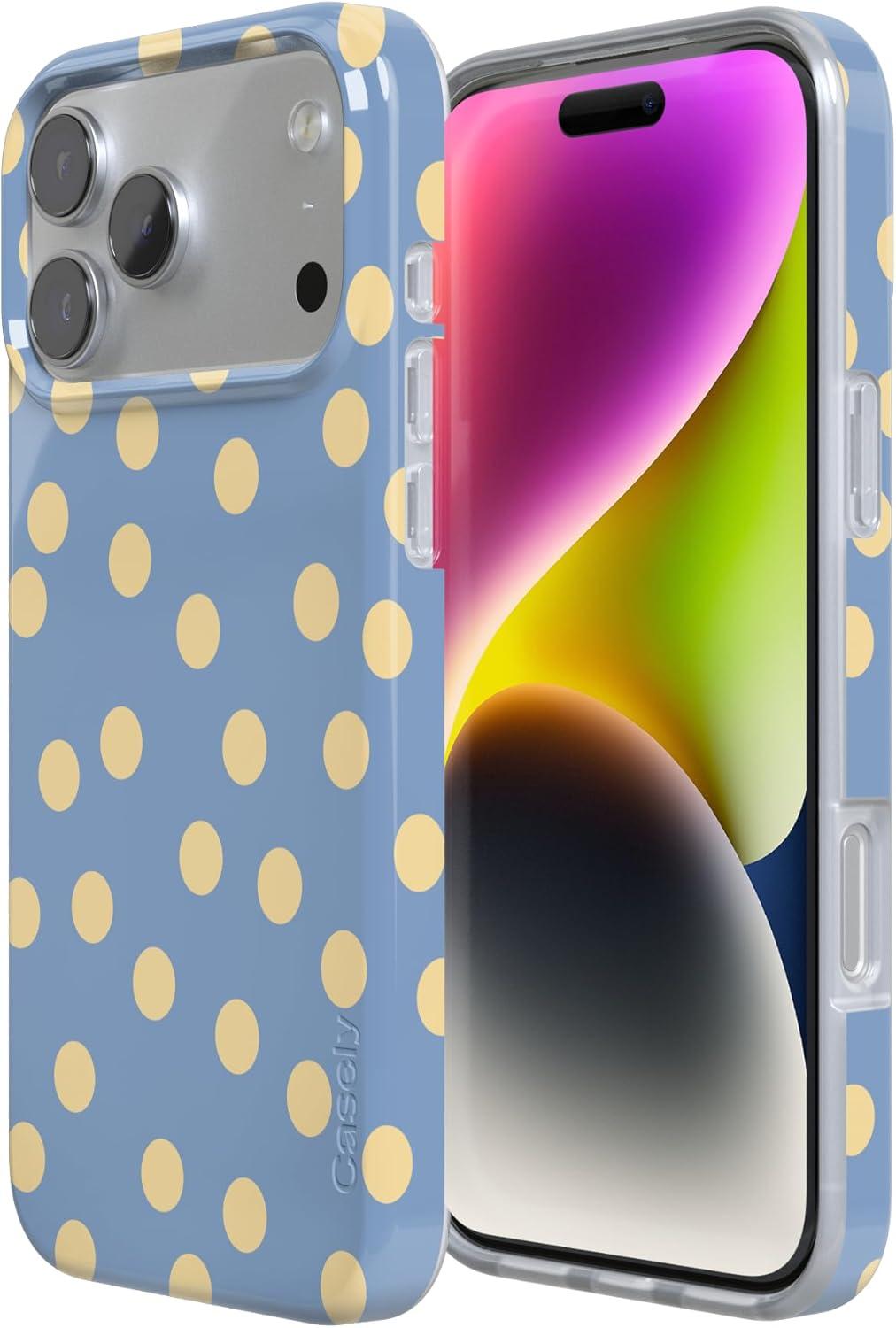 imageCasely iPhone 17 Pro Case in the Spotlight Pastel Polka Dot Compatible with MagSafe Classic Ultra Thin Design