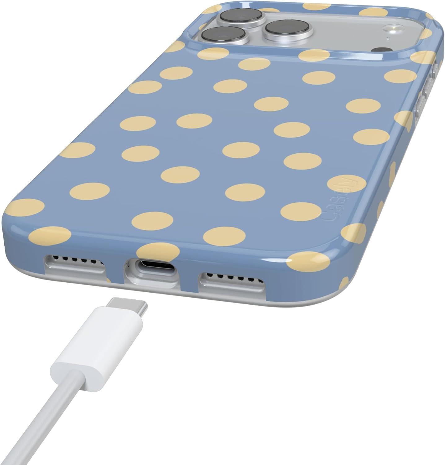 imageCasely iPhone 17 Pro Case in the Spotlight Pastel Polka Dot Compatible with MagSafe Classic Ultra Thin Design