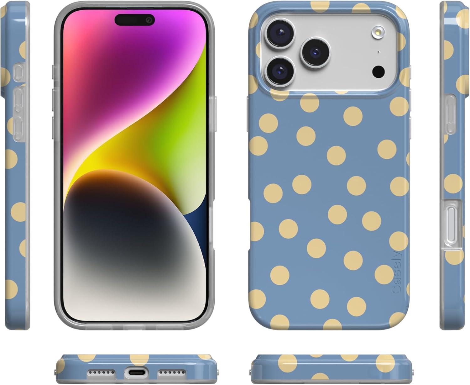 imageCasely iPhone 17 Pro Case in the Spotlight Pastel Polka Dot Compatible with MagSafe Classic Ultra Thin Design