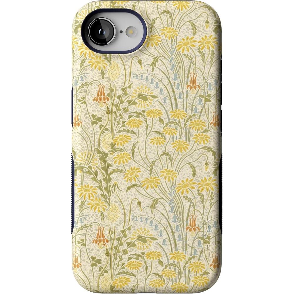 imageCasely iPhone 16e Case The Boyfriend Collection Army Green Bold Protective Design MagSafe Compatible DesignBoho Blooms Golden Floral