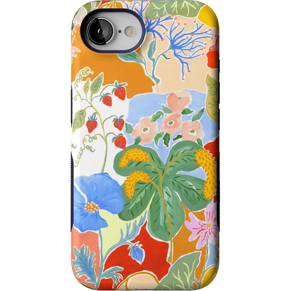 imageCasely iPhone 16e Case The Boyfriend Collection Army Green Bold Protective Design MagSafe Compatible DesignBotanical Blooms Floral Patchwork