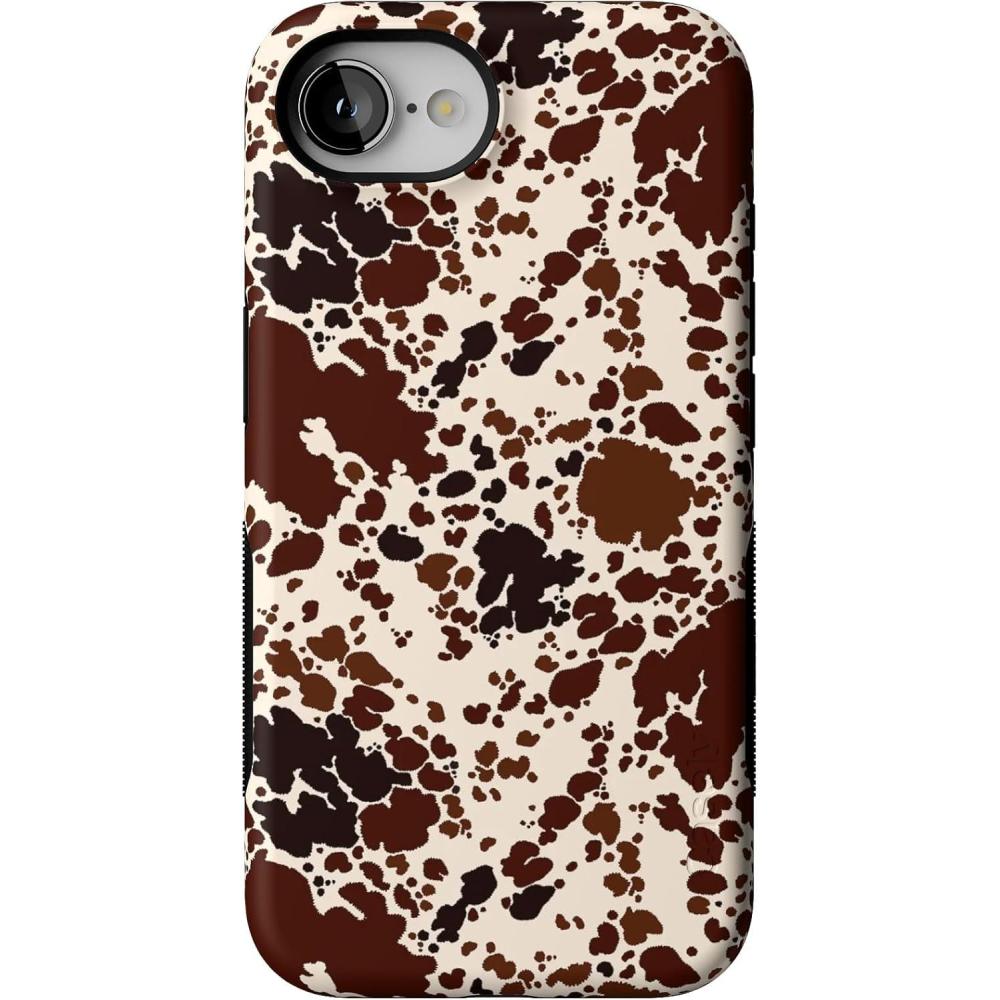 imageCasely iPhone 16e Case The Boyfriend Collection Army Green Bold Protective Design MagSafe Compatible DesignCowgirl Envy Cow Print
