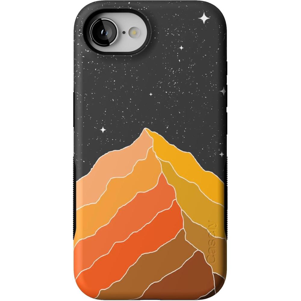 imageCasely iPhone 16e Case The Boyfriend Collection Army Green Bold Protective Design MagSafe Compatible DesignNight Skies Mountain Starlight