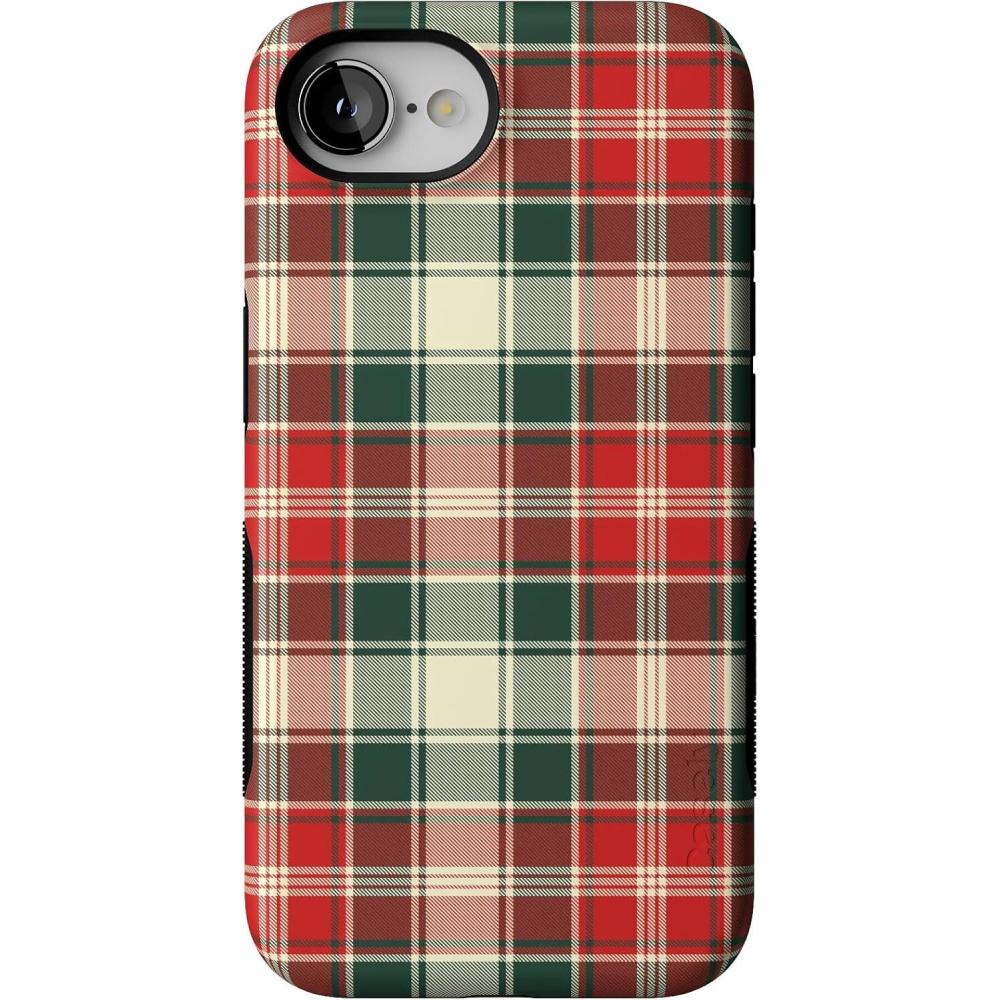 imageCasely iPhone 16e Case The Boyfriend Collection Army Green Bold Protective Design MagSafe Compatible DesignPlaid Proper Signature Plaid