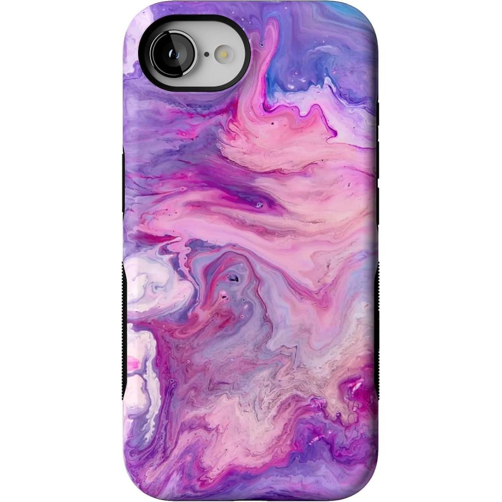 imageCasely iPhone 16e Case The Boyfriend Collection Army Green Bold Protective Design MagSafe Compatible DesignTie Dying Over You Purple Marble