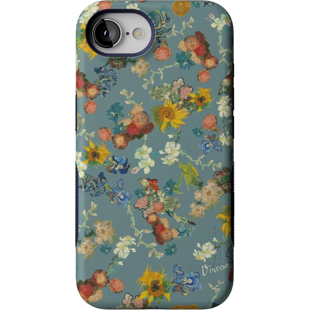 imageCasely iPhone 16e Case The Boyfriend Collection Army Green Bold Protective Design MagSafe Compatible DesignVan Gogh Vincents Flowers