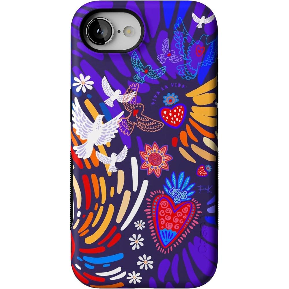 imageCasely iPhone 16e Case The Boyfriend Collection Army Green Bold Protective Design MagSafe Compatible DesignViva La Vida Frida Kahlo Collage