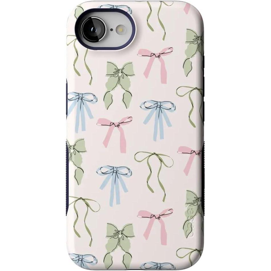 imageCasely iPhone 16e Case Whimsy Girlie Pastel Bows Bold Protective Design Compatible with MagSafe