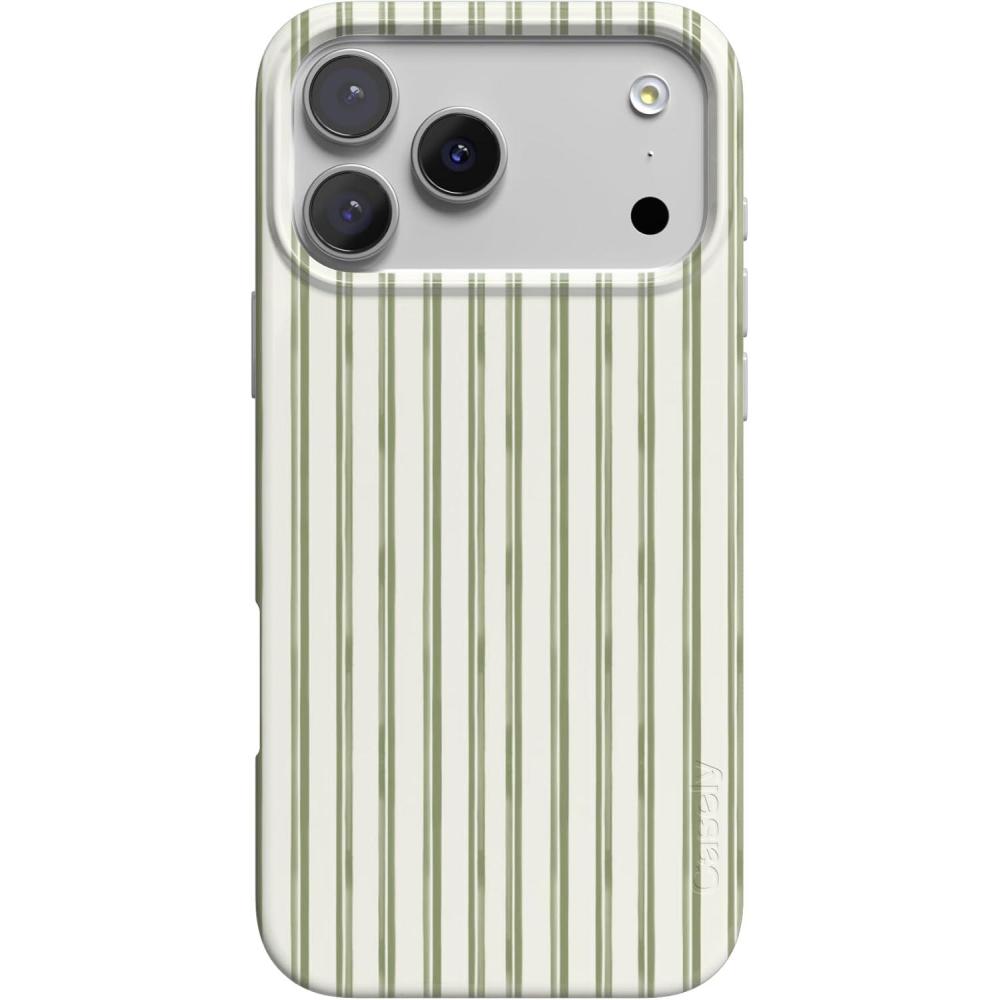 imageCasely iPhone 17 Pro Case Linen Stripe The Boyfriend Collection Compatible with MagSafe Classic Ultra Thin Design
