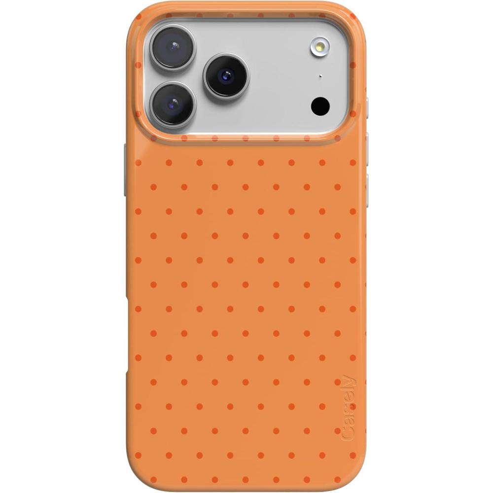 imageCasely iPhone 17 Pro Case On the Dot Orange Polka Dot Compatible with MagSafe Classic Ultra Thin Design