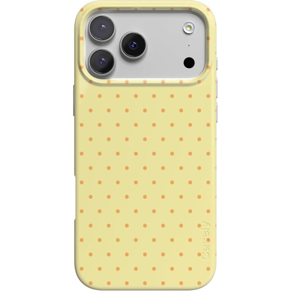 imageCasely iPhone 17 Pro Case On the Dot Yellow Polka Dot Compatible with MagSafe Classic Ultra Thin Design