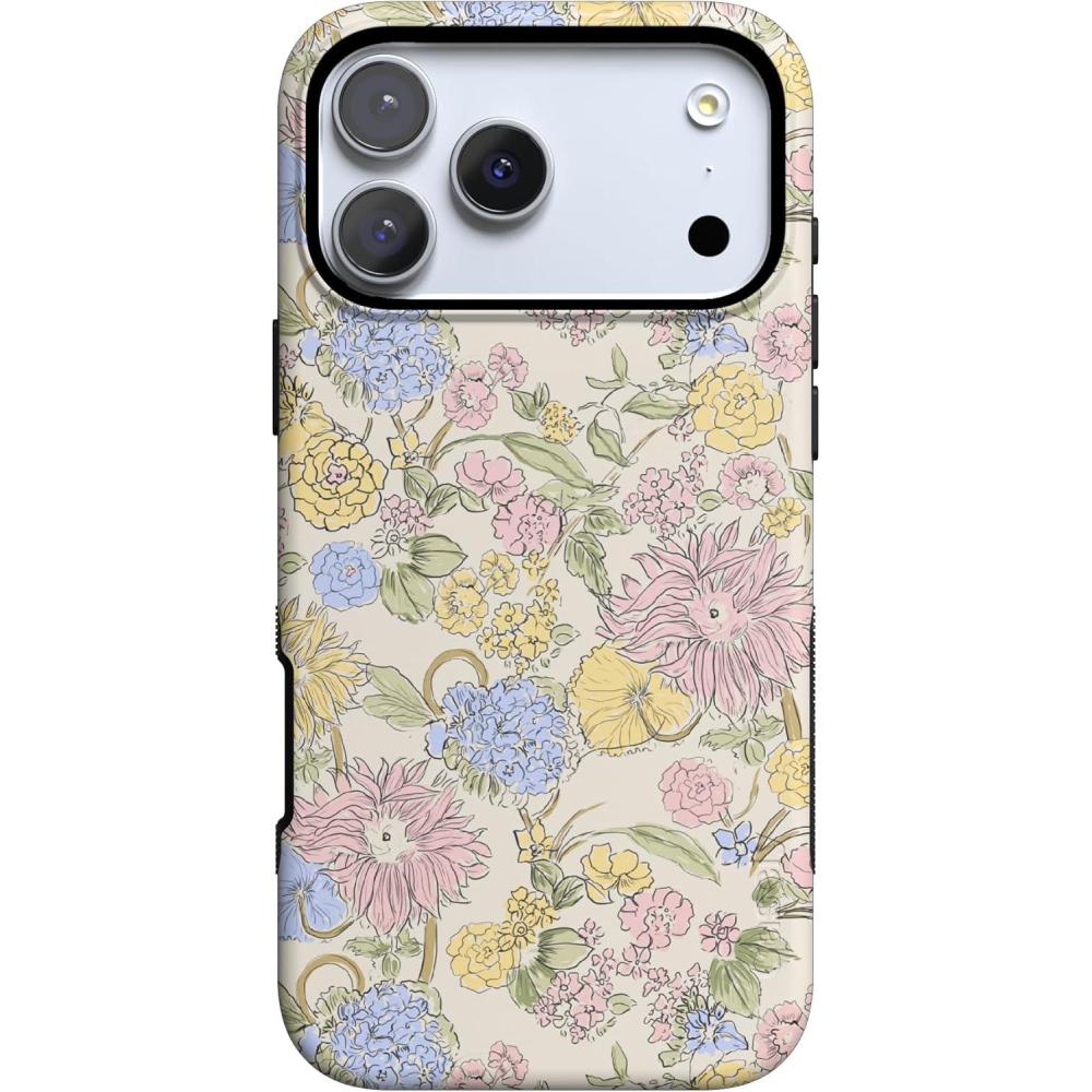 imageCasely iPhone 17 Pro Case Prairie Blooms Pastel Floral Bold Protective Design Compatible with MagSafe