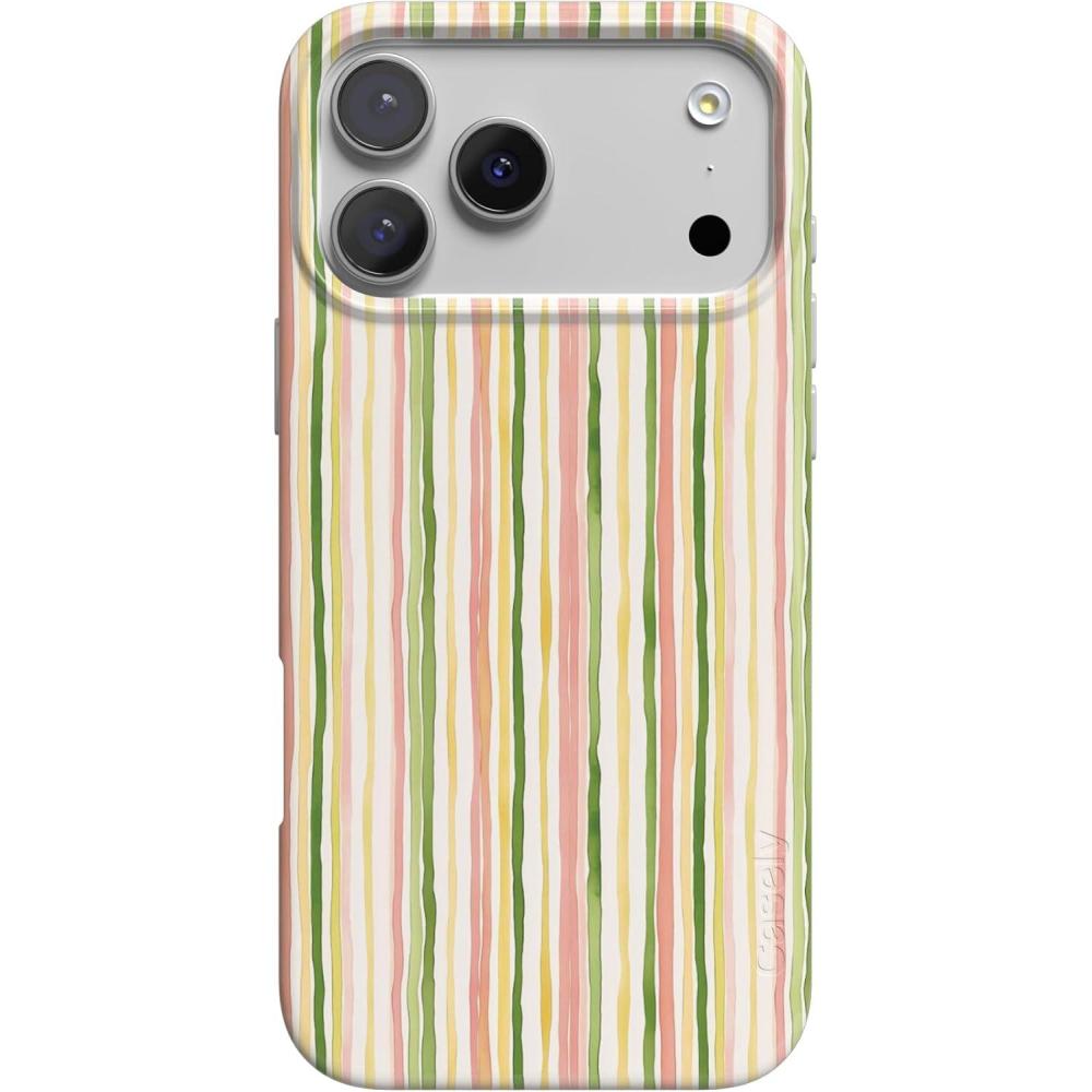 imageCasely iPhone 17 Pro Case Sweet Stripes Rainbow Pastel Compatible with MagSafe Classic Ultra Thin Design