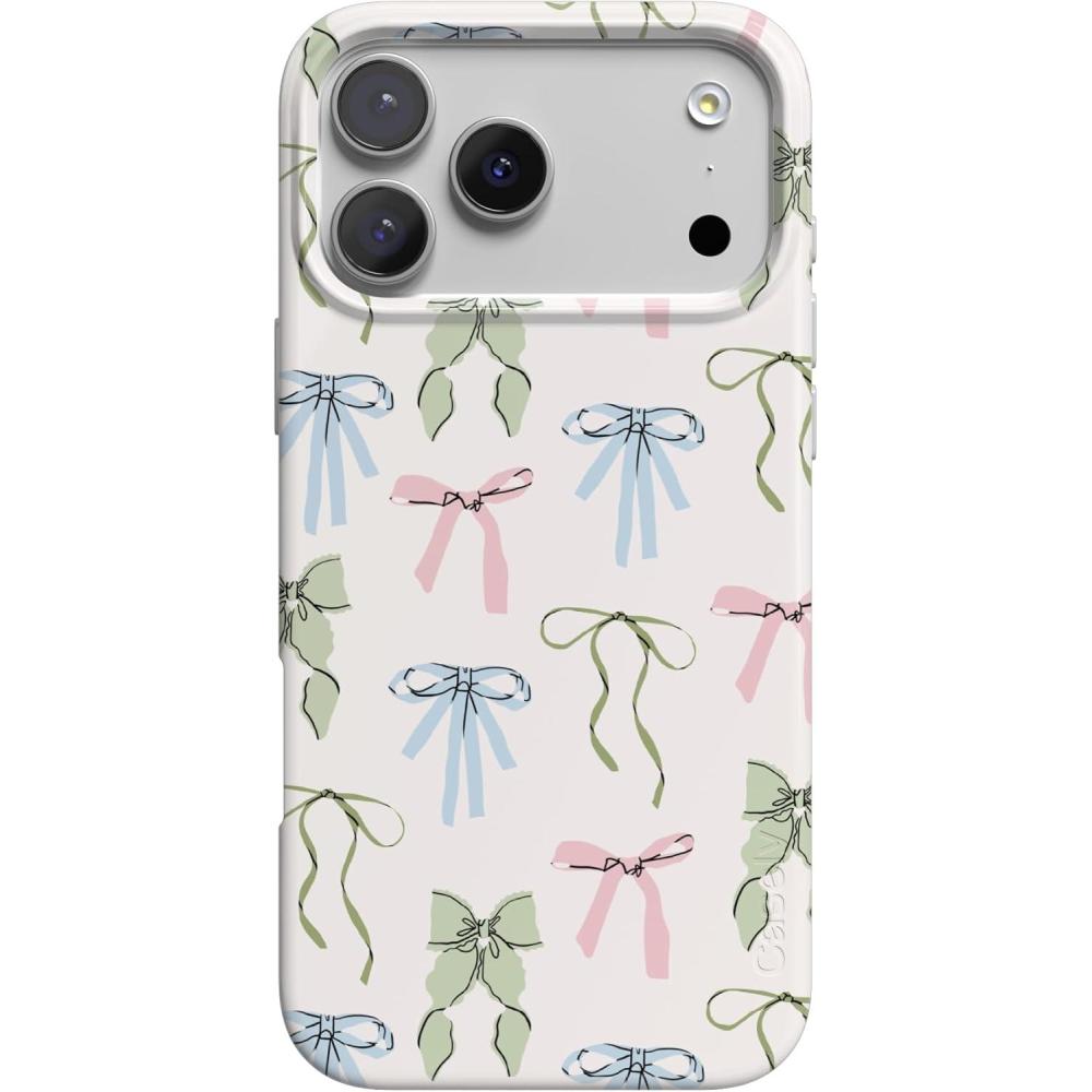 imageCasely iPhone 17 Pro Case Whimsy Girlie Pastel Bows Compatible with MagSafe Classic Ultra Thin Design